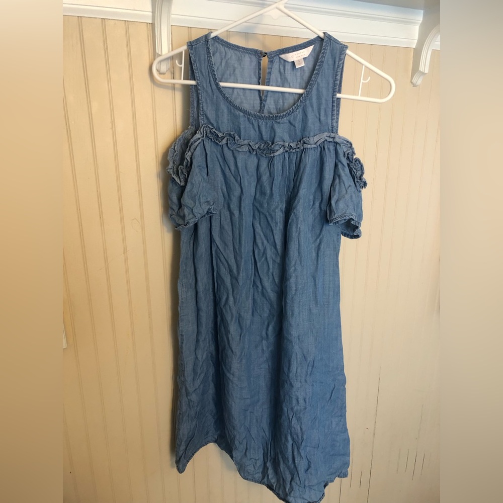 Denim off the shoulder Lauren Conrad dress